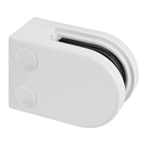 White Glass Flat Clamp - Zinc - 6mm to 12mm